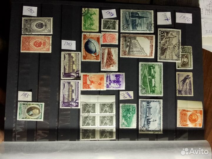 Марки СССР 1946-1958 г.34 шт плюс 2 кв блока