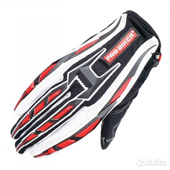 Мото перчатки Pro-Biker CE-01 бело-черные