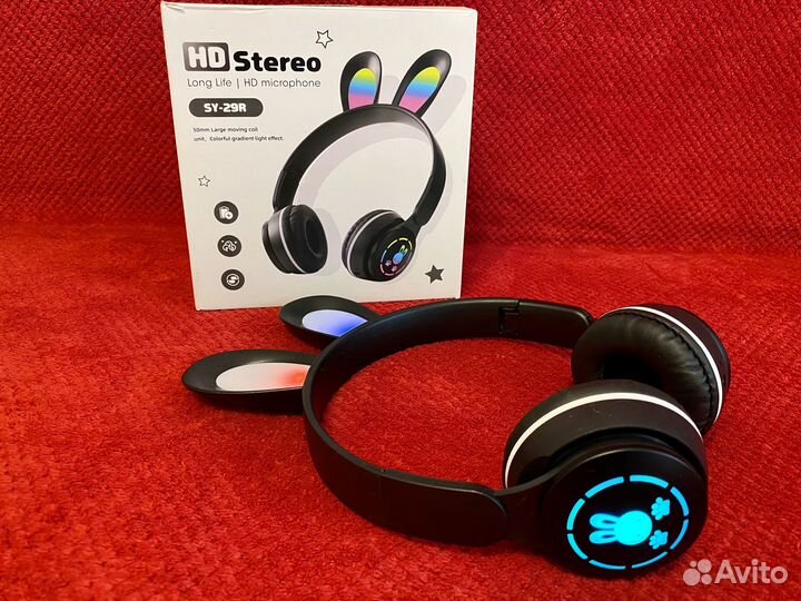 Беспроводные наушники детские светящиеся