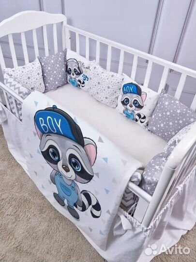 Бортики в детскую кроватку с одеялом