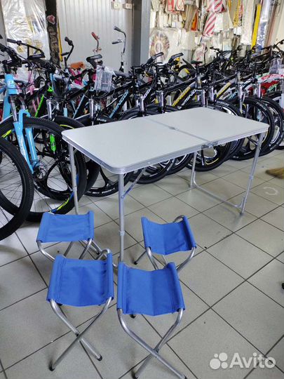 Стол туристический складной с 4 стульями