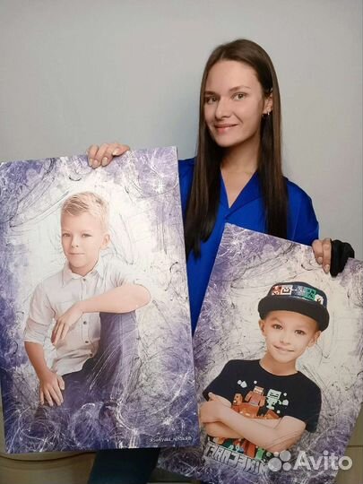 Портрет с фото на холсте