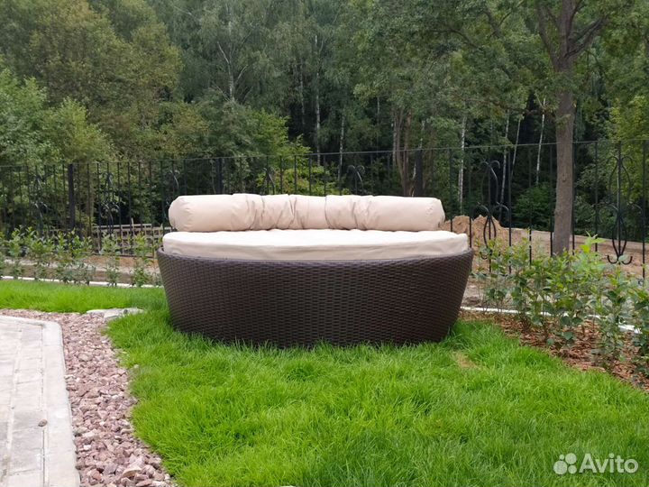 Садовый лежак D165 см., полиротанг