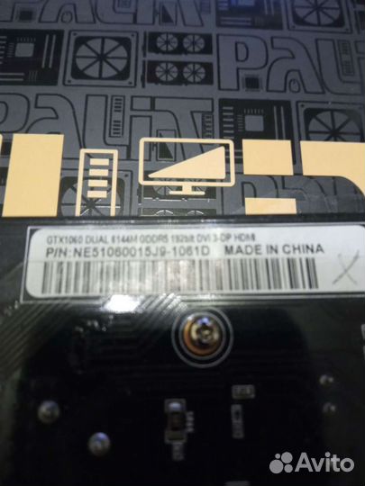 Видеокарта gtx 1060 6gb palit