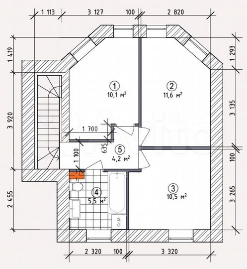 Дом 90 м² на участке 5 сот.