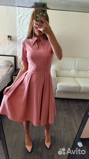 Платье розовое xs 40