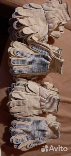 Перчактки х/б,белые и черные рабочие