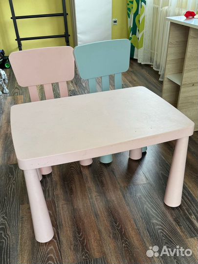 Детский стол и 2 стула IKEA