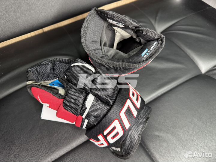 Хоккейные краги Bauer Supreme Mach Black-Red