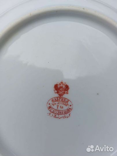 Пара тарелок, фарфор, роспись надглазурная