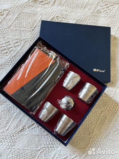 Фляга и рюмки стальные подарочный набор для мужчин