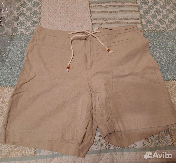Шорты женские 46-48 хлопок лен