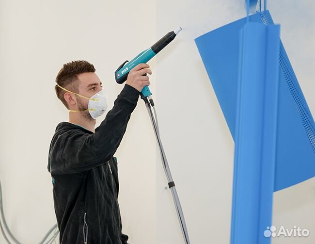 Установка для порошковой покраски с вибростолом