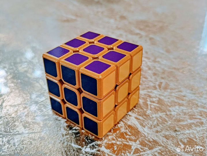 Золотой Кубик Рубика 3х3 металлический