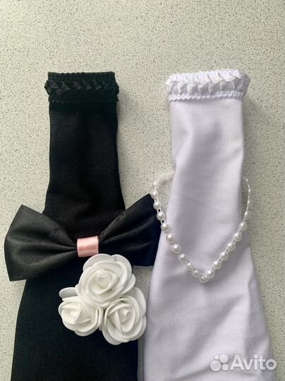 Свадебные украшения на бутылки