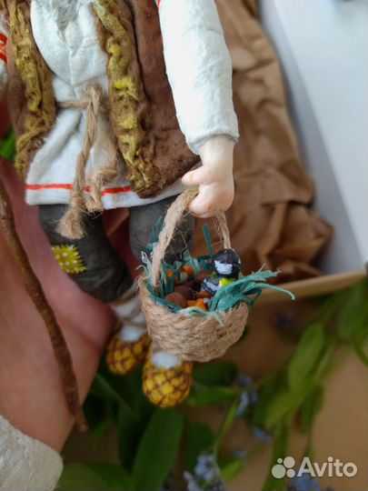 Ватные елочные игрушки старичок-боровичок