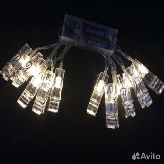 Гирлянда с прищепками для фото