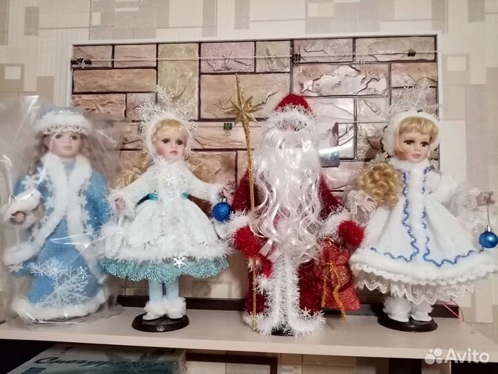 Дед мороз и снегурочка кукла керамическая (передел