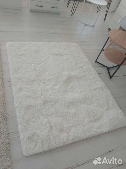 Ковер белый пушистый новый IKEA