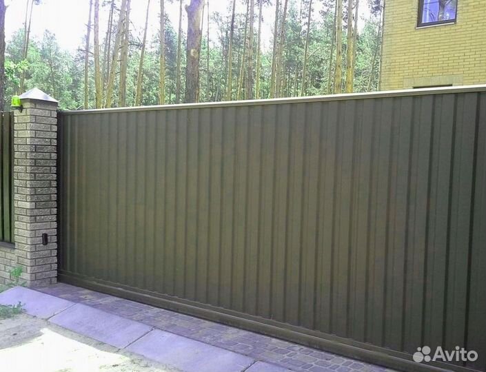 Откатные ворота под ключ новые