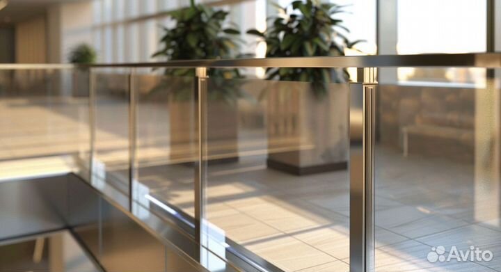 Стеклянное ограждение под кдюч