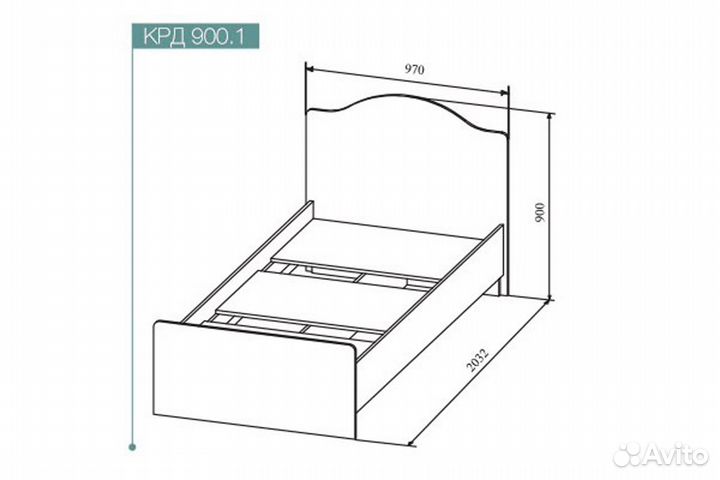 Кики Кровать 90х200 с лдсп настилом