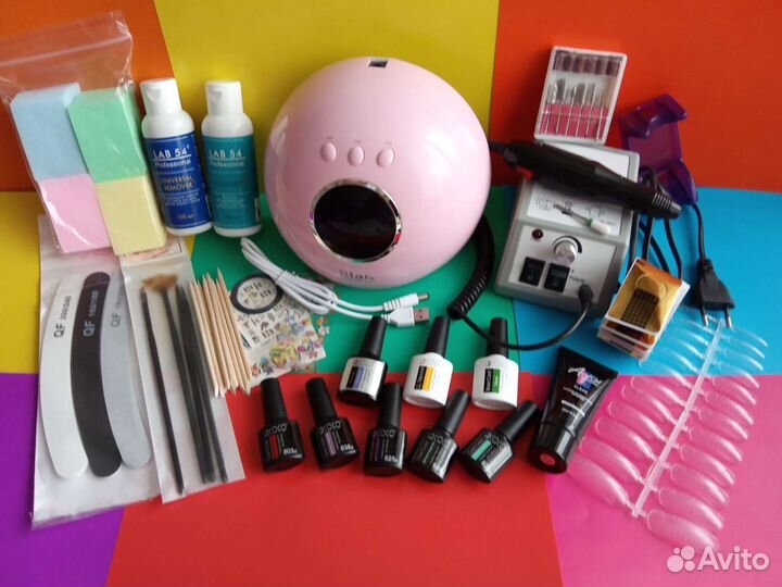 Большой набор для наращивания, с лампой и машинкой