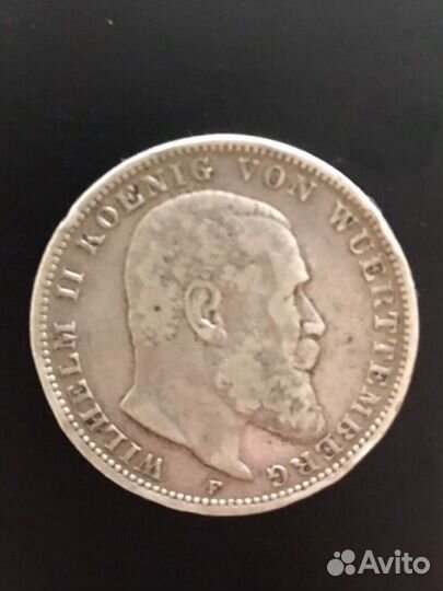 3 марки 1909 F Германия, Вюртемберг