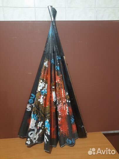 Веер настенный в восточном стиле