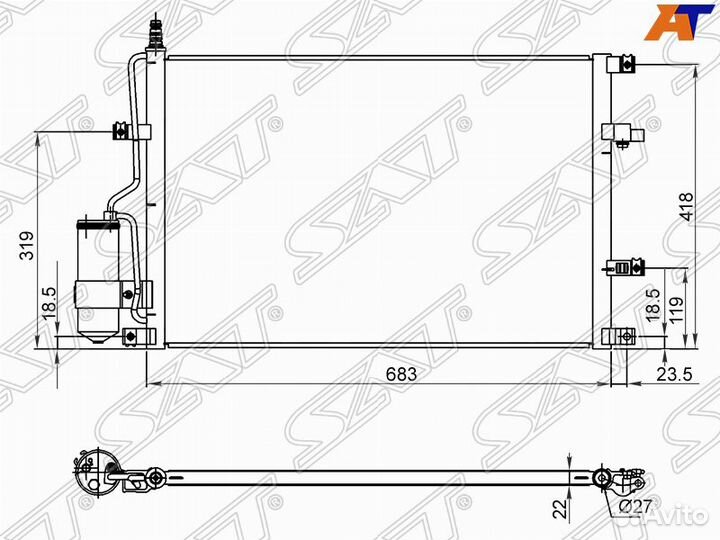 Радиатор кондиционера SAT stvl103940