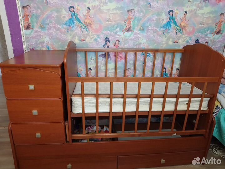 Детская кроватка-трансформер Ульяна-2 орех