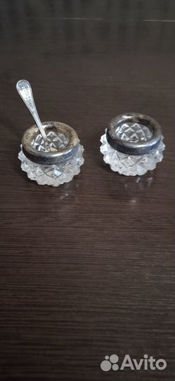 Солонки (хрусталь, мельхиор)