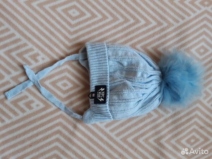 Шапка, снуд, варежки зимние на 1-1,5 года