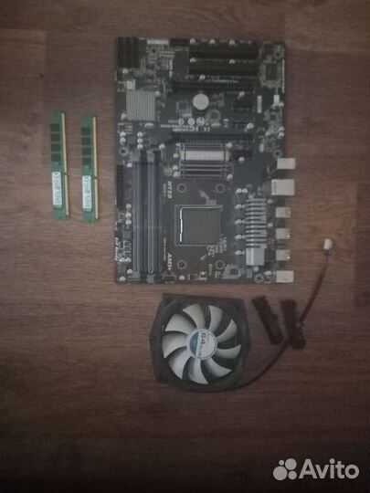 Материнская плата гигабайт am3+,куллер,4гб рам дд3