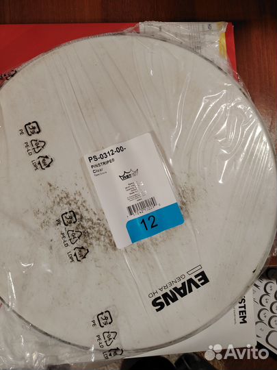 Пластик на малый барабан evans 12 дюймов, 2 пласти