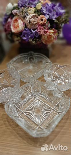 Хрустальные конфетницы, салатники, Чехия, СССР