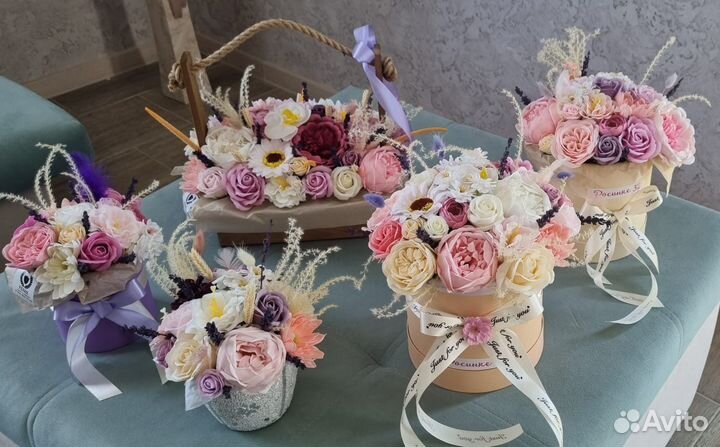 Цветочная композиция мыльные букеты в интерьер