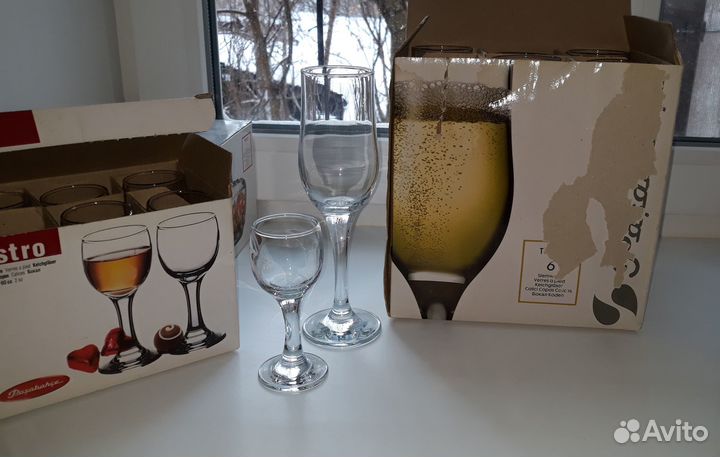 Бокалы Pasabahce 60 мл и 190 мл