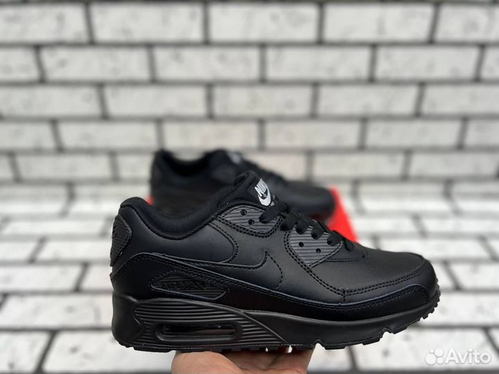 Кроссовки Nike Air Max 90 Leather Black (36-45)