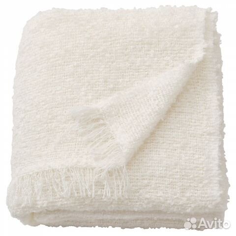 Плед 130x170 см, белый с оттенком IKEA Икеа новый