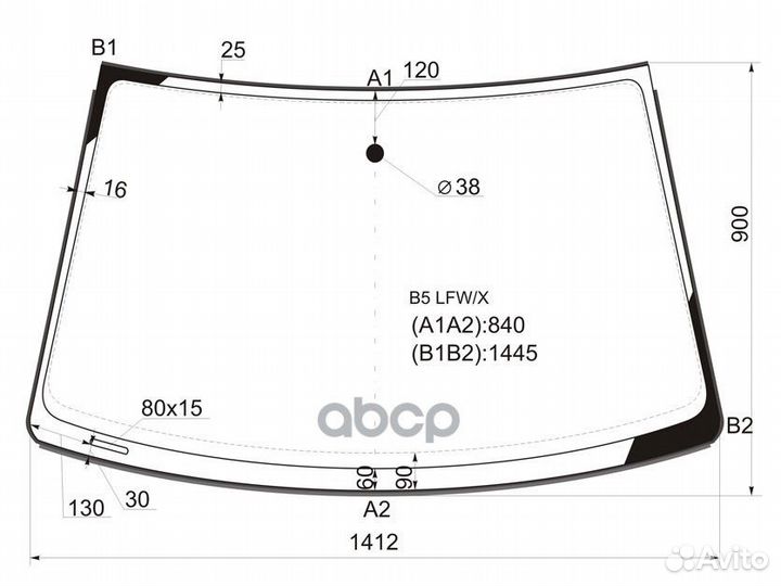 Стекло лобовое volkswagen passat B5 4/5D 96-05