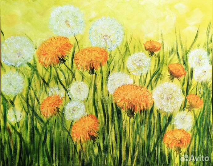 Картина маслом Солнечные одуванчики