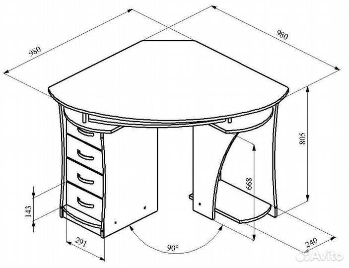 Стол компьютерный Белый угловой Сокол кс-2