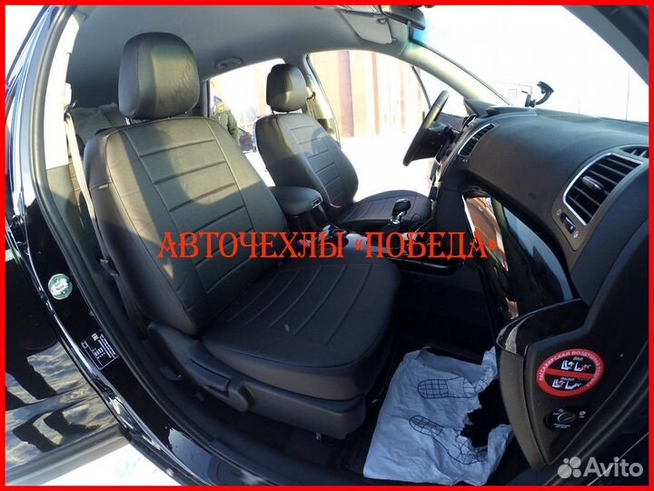 Чехлы Kia Sorento из экокожи чёрные Классика