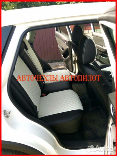 Чехлы Автопилот Mazda CX-5 1 из экокожи чёрно-белы