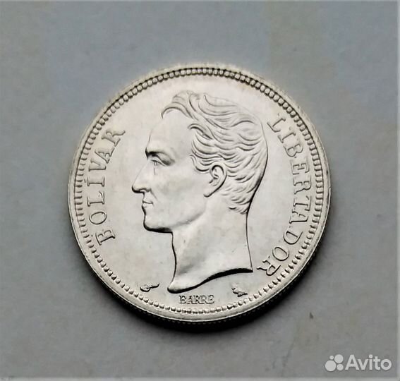 Венесуэла 1 боливар 1960,1965 г.г. / серебро