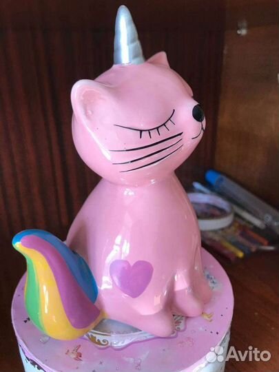 Копилка кошка единорог новая