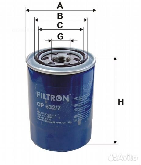 Filtron OP632/7 Фильтр масляный KIA