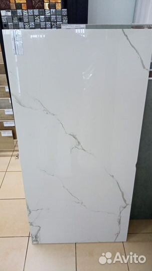 Керамогранит белый, под мрамор, 120х60 см, полиров