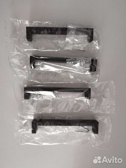 4 черные пластиковые мебельные ручки-скобы 128 мм